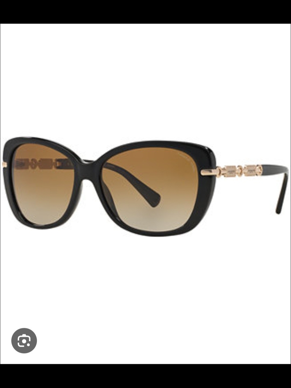 Coach Dark Brown Frame Sunglasses with Gold Temples and Brown Gradient Lenses